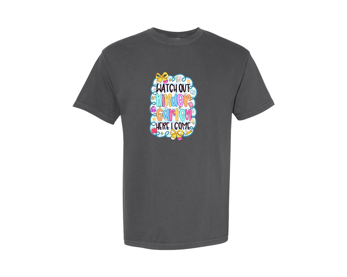 brand:Comfort Colors|color:Pepper|Preppy Back To School Grade 2 Graphic T-Shirt