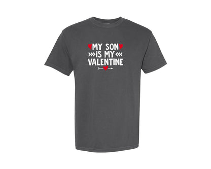 brand:Comfort Colors|color:Pepper|Valentine Mom My Son Is My Valentine Graphic T-Shirt