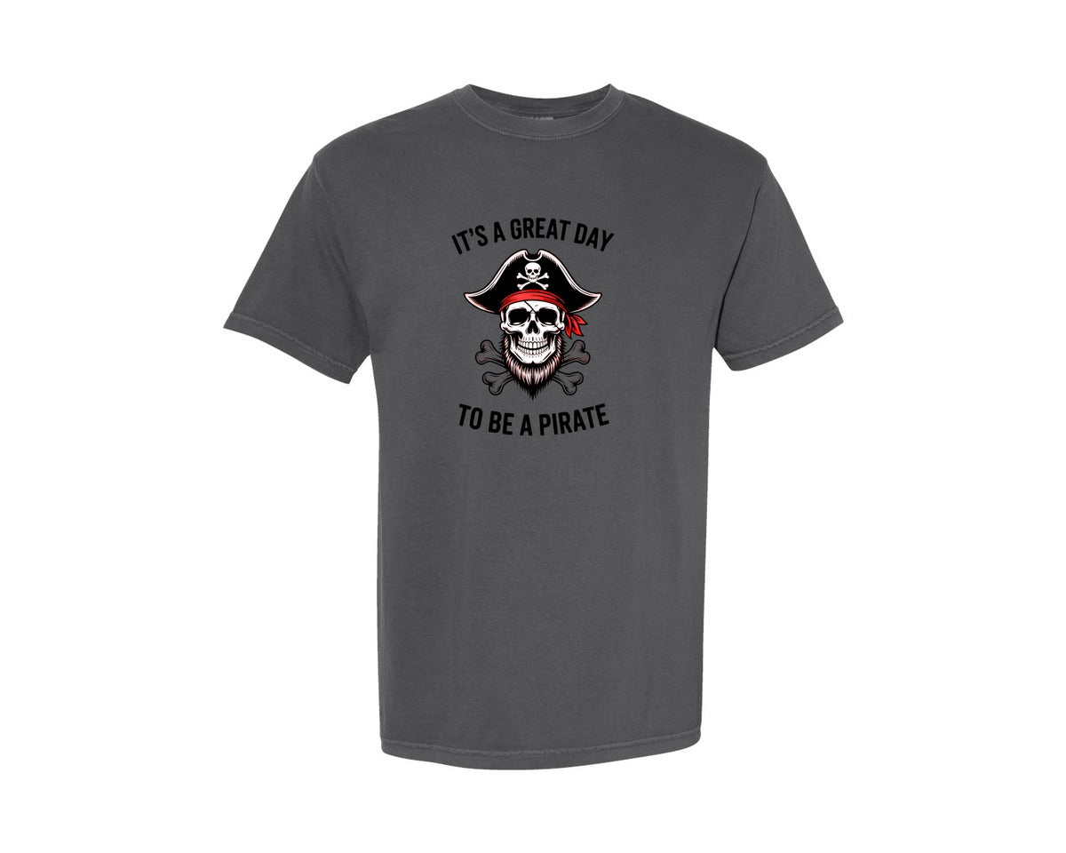brand:Comfort Colors|color:Pepper|Its A Great Day To Be A Pirate 2 Graphic T-Shirt