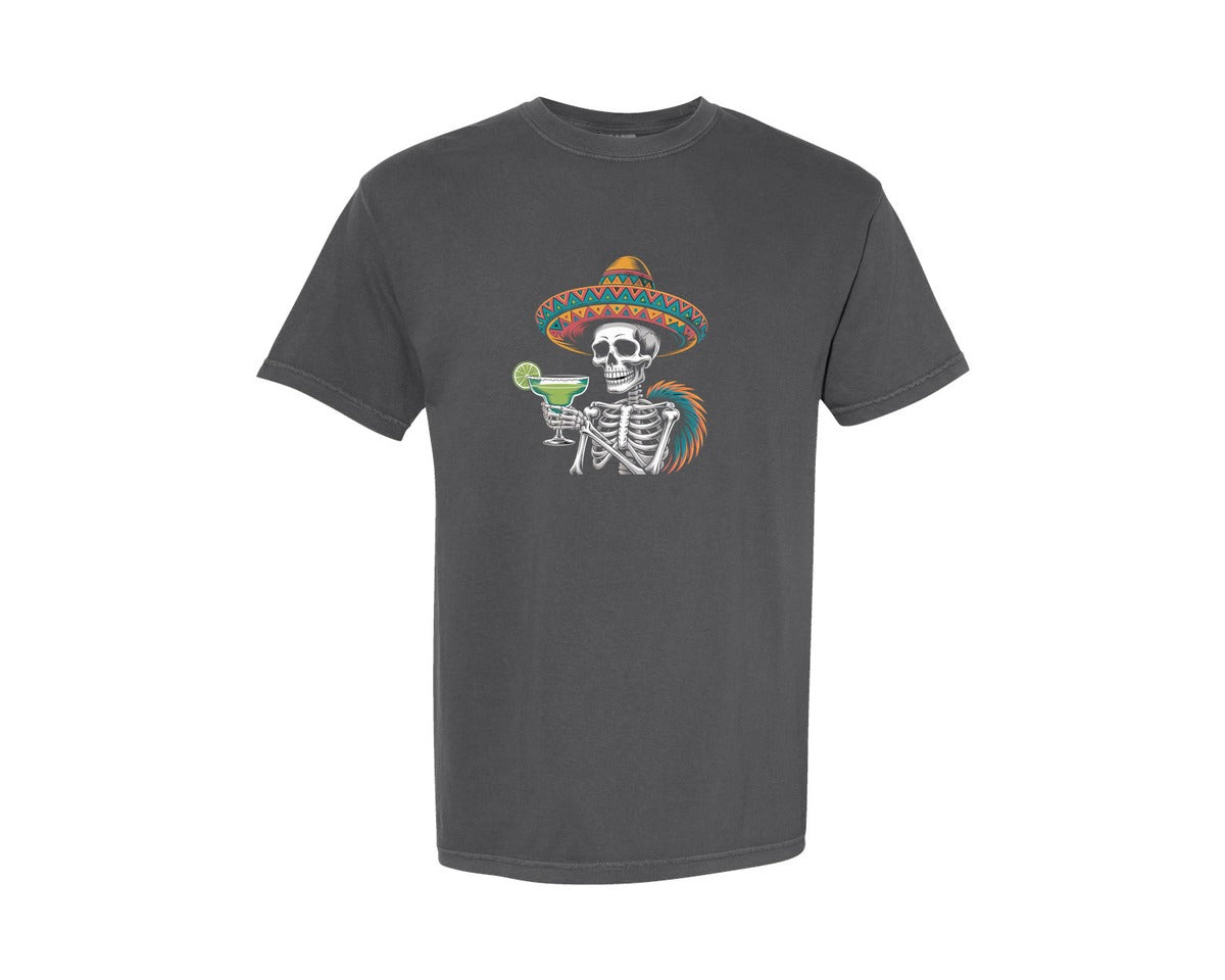 brand:Comfort Colors|color:Pepper|Day Of The Dead Margarita Shirt Graphic T-Shirt