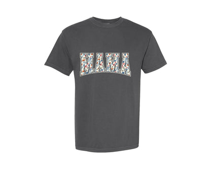 brand:Comfort Colors|color:Pepper|Flower Mama Boho Floral Mama Mom Graphic T-Shirt