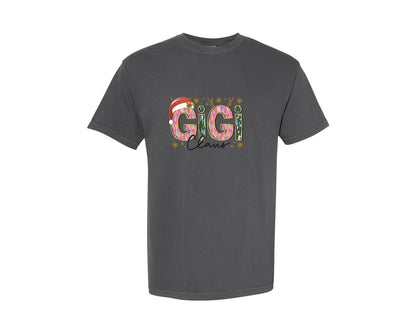 brand:Comfort Colors|color:Pepper|Gigi Claus Christmas 3 Graphic T-Shirt