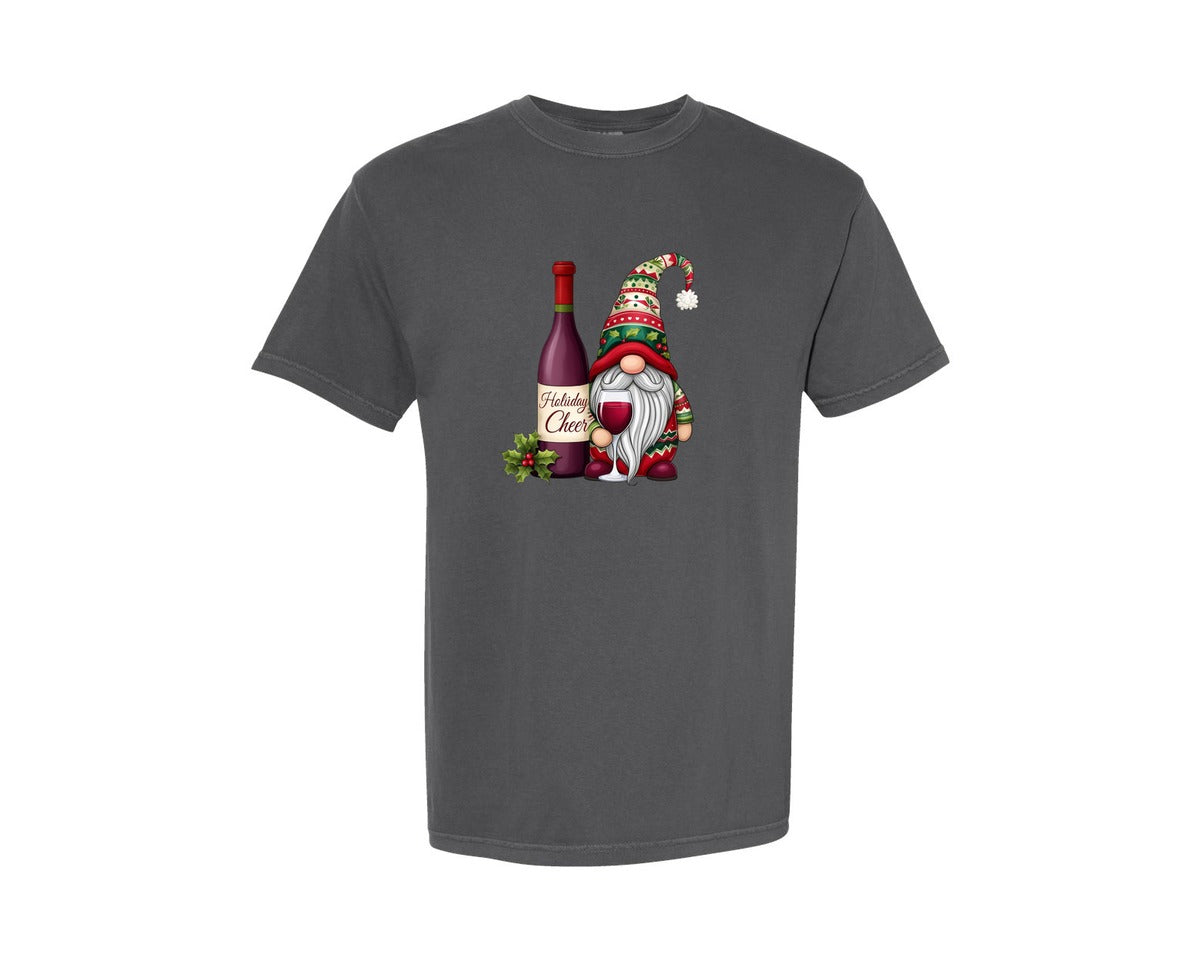 brand:Comfort Colors|color:Pepper|Holiday Cheer Christmas Gnome Graphic T-Shirt