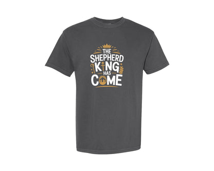 brand:Comfort Colors|color:Pepper|The Shepherd King Has Come Christmas Tee Graphic T-Shirt