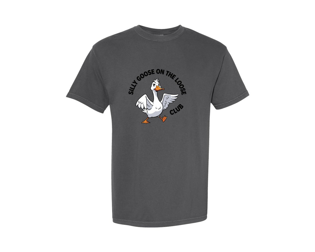 brand:Comfort Colors|color:Pepper|Funny Goose Silly Goose On The Loose 6 Graphic T-Shirt