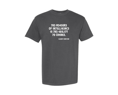 brand:Comfort Colors|color:Pepper|Einstein The Measure Of Intelligence Graphic T-Shirt