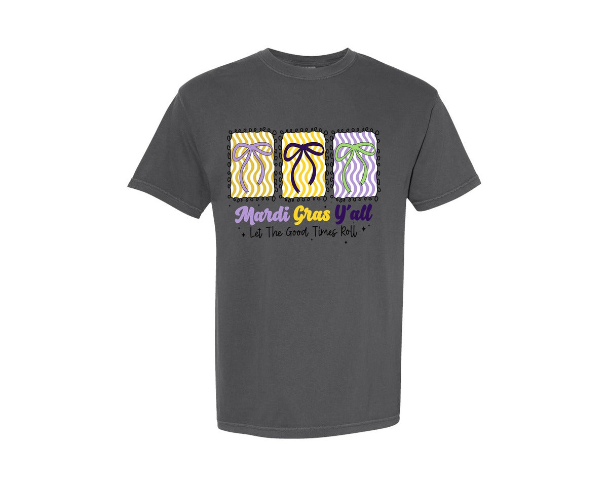 brand:Comfort Colors|color:Pepper|Mardi Gras Yall Fat Tuesday Graphic T-Shirt