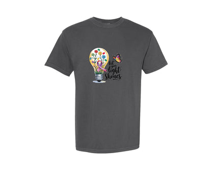 brand:Comfort Colors|color:Pepper|Autism Awareness Let Your Light Shine Graphic T-Shirt