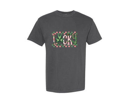 brand:Comfort Colors|color:Pepper|Lucky St Patricks Dayretro Patrick Graphic T-Shirt