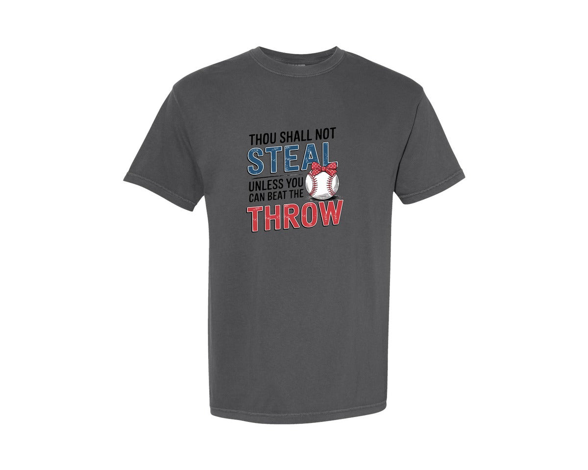 brand:Comfort Colors|color:Pepper|Baseball Thou Shall Not Steal Graphic T-Shirt