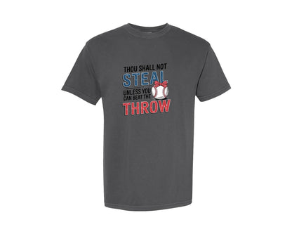 brand:Comfort Colors|color:Pepper|Baseball Thou Shall Not Steal Graphic T-Shirt