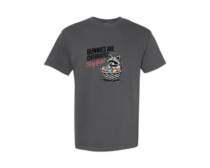 brand:Comfort Colors|color:Pepper|Bunnies Are Overrated Stay Feral 7 Graphic T-Shirt