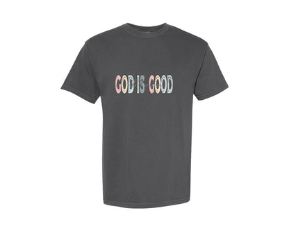 brand:Comfort Colors|color:Pepper|God Is Good All The Time Retro 2 Graphic T-Shirt
