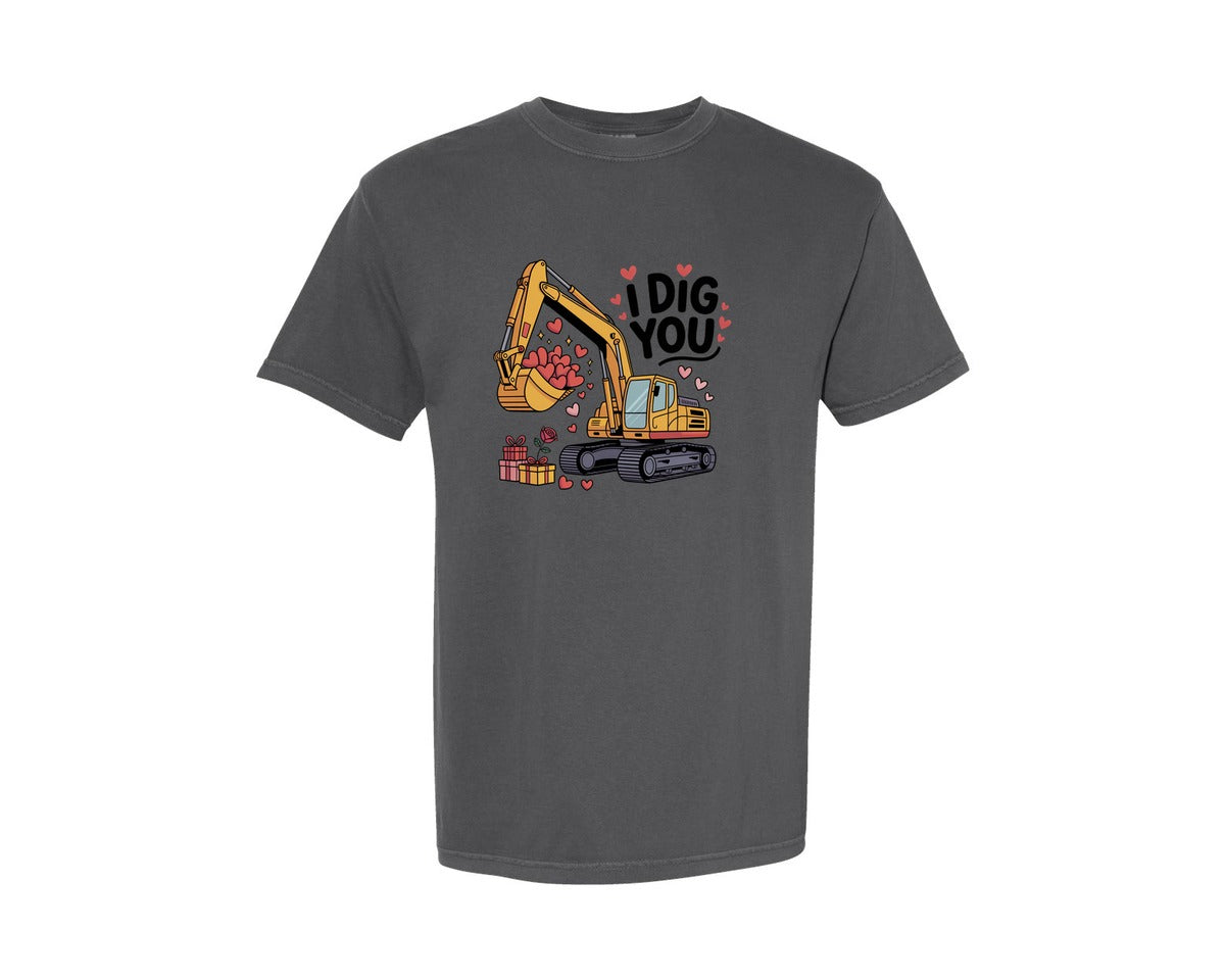 brand:Comfort Colors|color:Pepper|I Dig You Valentine Boy Kids Graphic T-Shirt