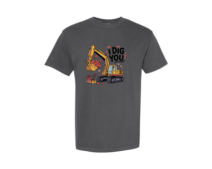 brand:Comfort Colors|color:Pepper|I Dig You Valentine Boy Kids Graphic T-Shirt