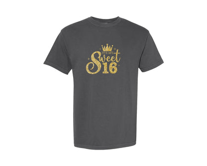 brand:Comfort Colors|color:Pepper|Its My Sweet 16 Birthday T Shirt Graphic T-Shirt