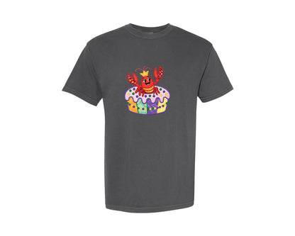 brand:Comfort Colors|color:Pepper|Mardi Gras Lobster King Cake 2 Graphic T-Shirt