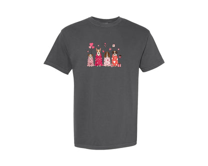 brand:Comfort Colors|color:Pepper|Cute Dogs Love Valentines Day T Shirt Graphic T-Shirt