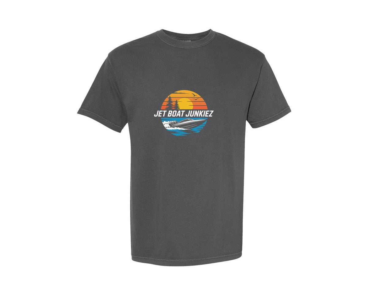 brand:Comfort Colors|color:Pepper|Jet Boat Junkiez T Shirt Design Graphic T-Shirt