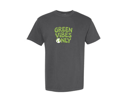 brand:Comfort Colors|color:Pepper|Green Vibes Only Earth Day Shirt Graphic T-Shirt