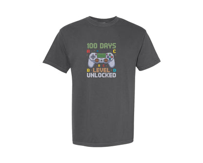brand:Comfort Colors|color:Pepper|100 Days Level Unlocked Graphic T-Shirt