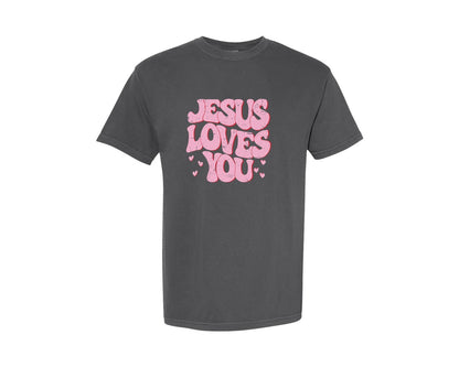 brand:Comfort Colors|color:Pepper|Jesus Love You Groovy Graphic T-Shirt