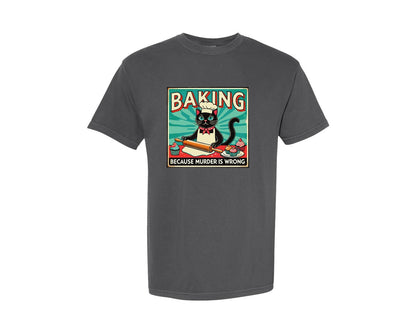 brand:Comfort Colors|color:Pepper|Baking Cat Grumpy Cat Graphic T-Shirt