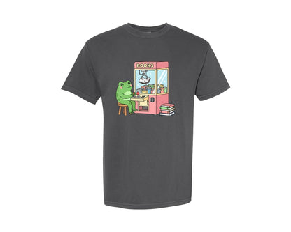 brand:Comfort Colors|color:Pepper|Book Claw Machine Bookish Graphic T-Shirt