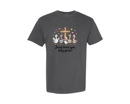 brand:Comfort Colors|color:Pepper|Jesus Love You Pngsilly Goose Valentine Graphic T-Shirt