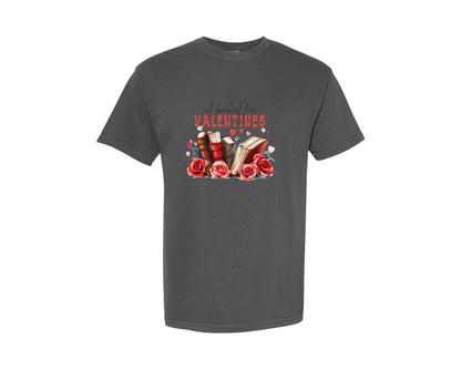 brand:Comfort Colors|color:Pepper|All Booked For Valentines Book Love 6 Graphic T-Shirt
