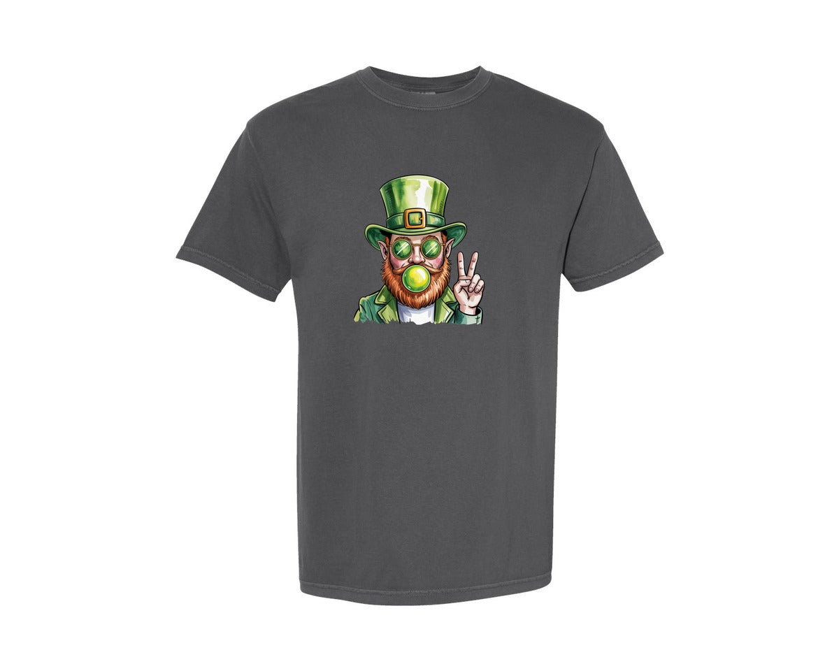brand:Comfort Colors|color:Pepper|Cool Leprechaun Bubble Graphic T-Shirt