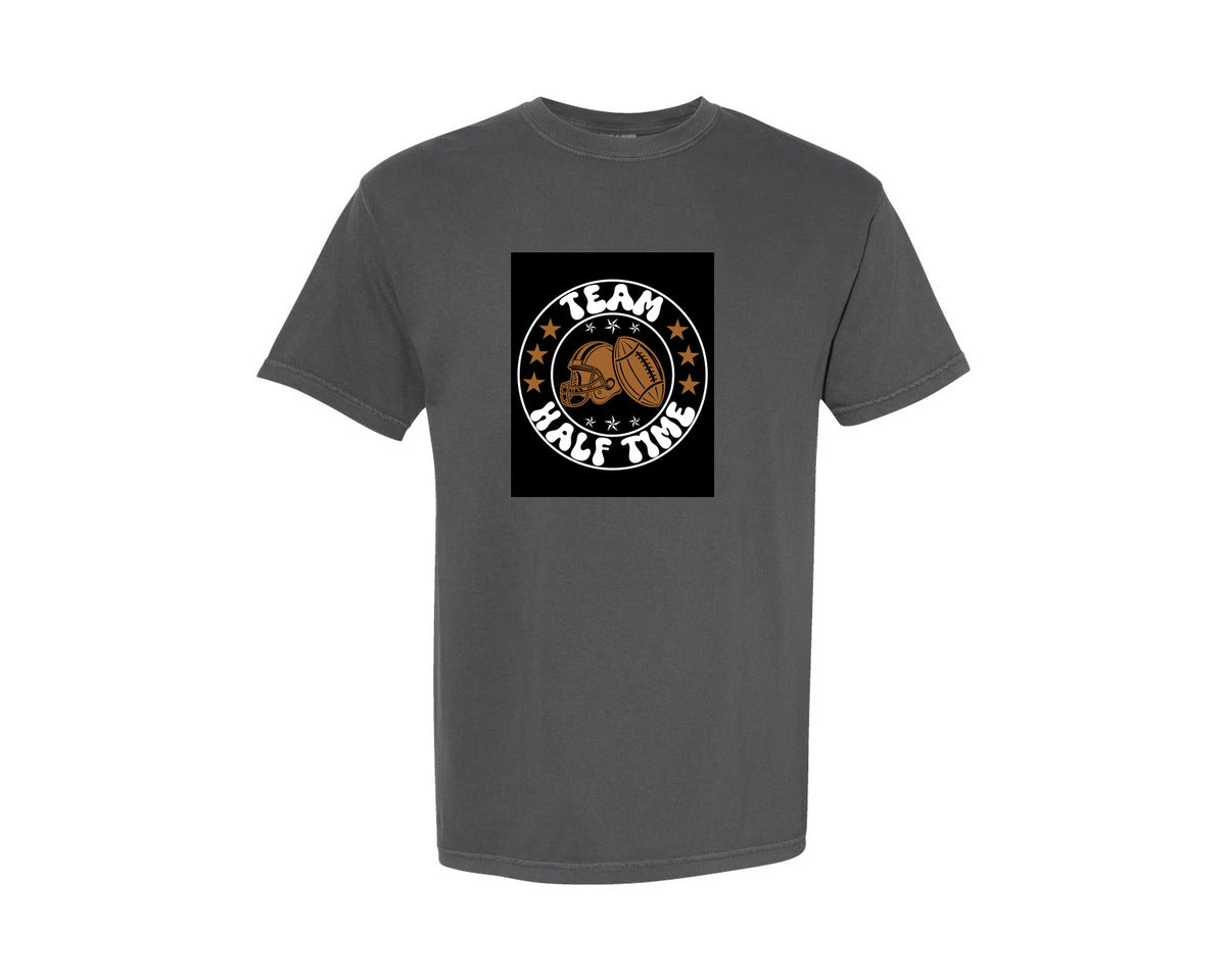 brand:Comfort Colors|color:Pepper|Team Halftime Super Bowl Football Design 2 Graphic T-Shirt