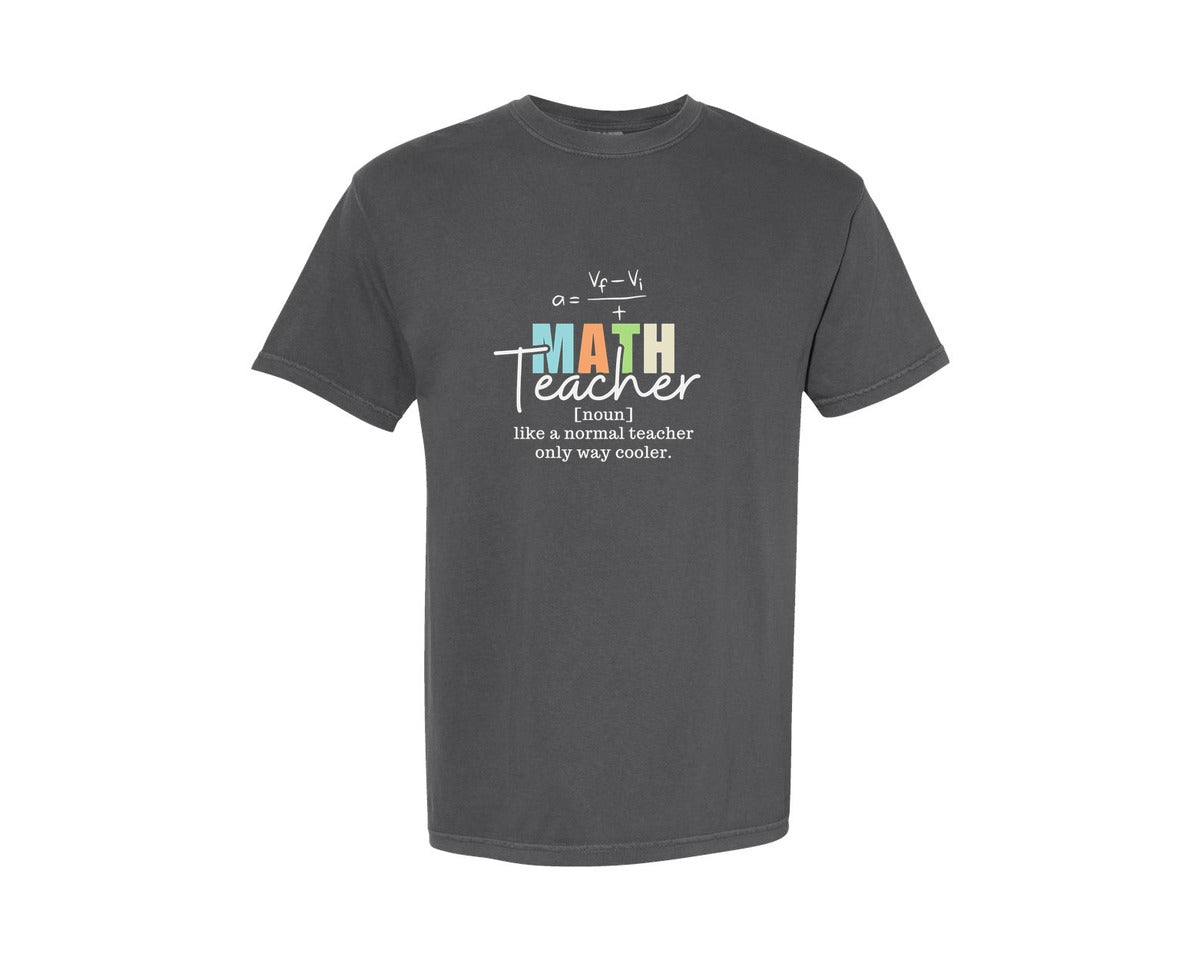 brand:Comfort Colors|color:Pepper|Funny Math Teacher Definition Math Graphic T-Shirt