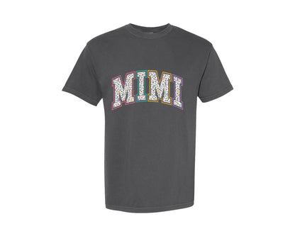 brand:Comfort Colors|color:Pepper|Easter Mimi Grandma Bunny Varsity Graphic T-Shirt