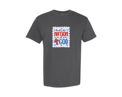 brand:Comfort Colors|color:Pepper|Coquette 4Th Of July Under God Graphic T-Shirt