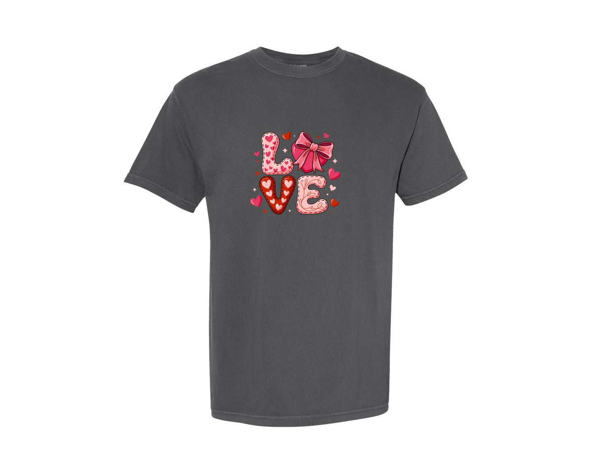 brand:Comfort Colors|color:Pepper|Love Valentine Design Graphic T-Shirt