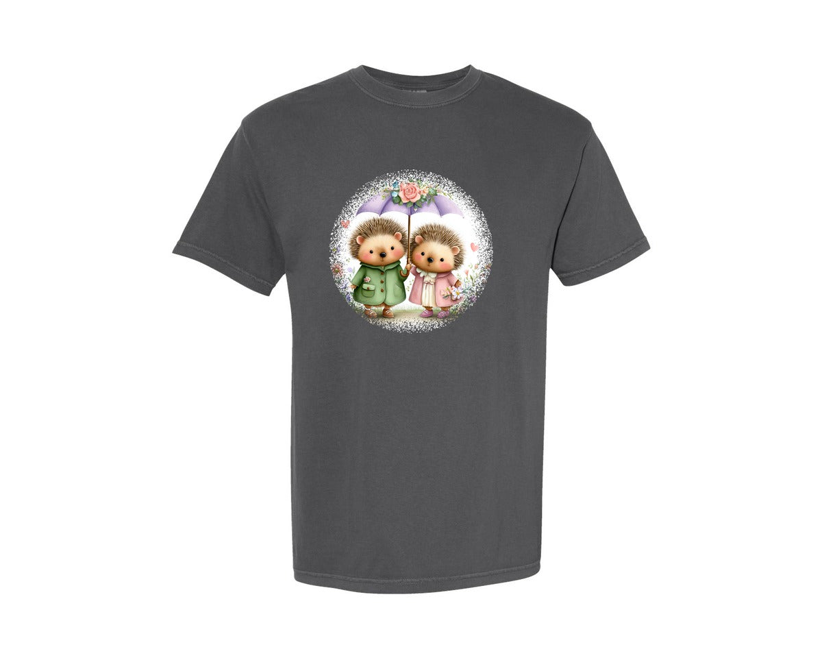 brand:Comfort Colors|color:Pepper|Couple Animals Round Tshirt 35 Graphic T-Shirt