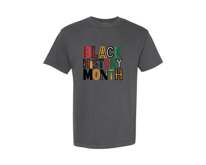 brand:Comfort Colors|color:Pepper|Black History Month Black Lives Mat Graphic T-Shirt