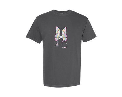 brand:Comfort Colors|color:Pepper|Easter Bunny Nurse Coquette 12 Graphic T-Shirt