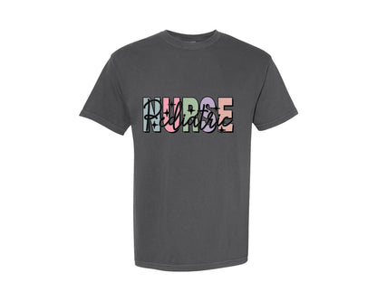 brand:Comfort Colors|color:Pepper|Peds Nurse Picu Pediatric Nurse Graphic T-Shirt