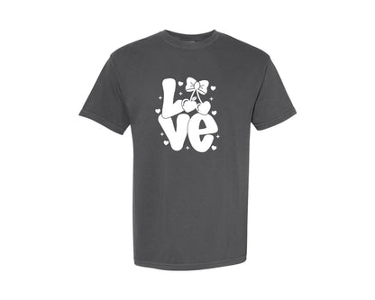 brand:Comfort Colors|color:Pepper|Coquette Love Bow Valentine Graphic T-Shirt