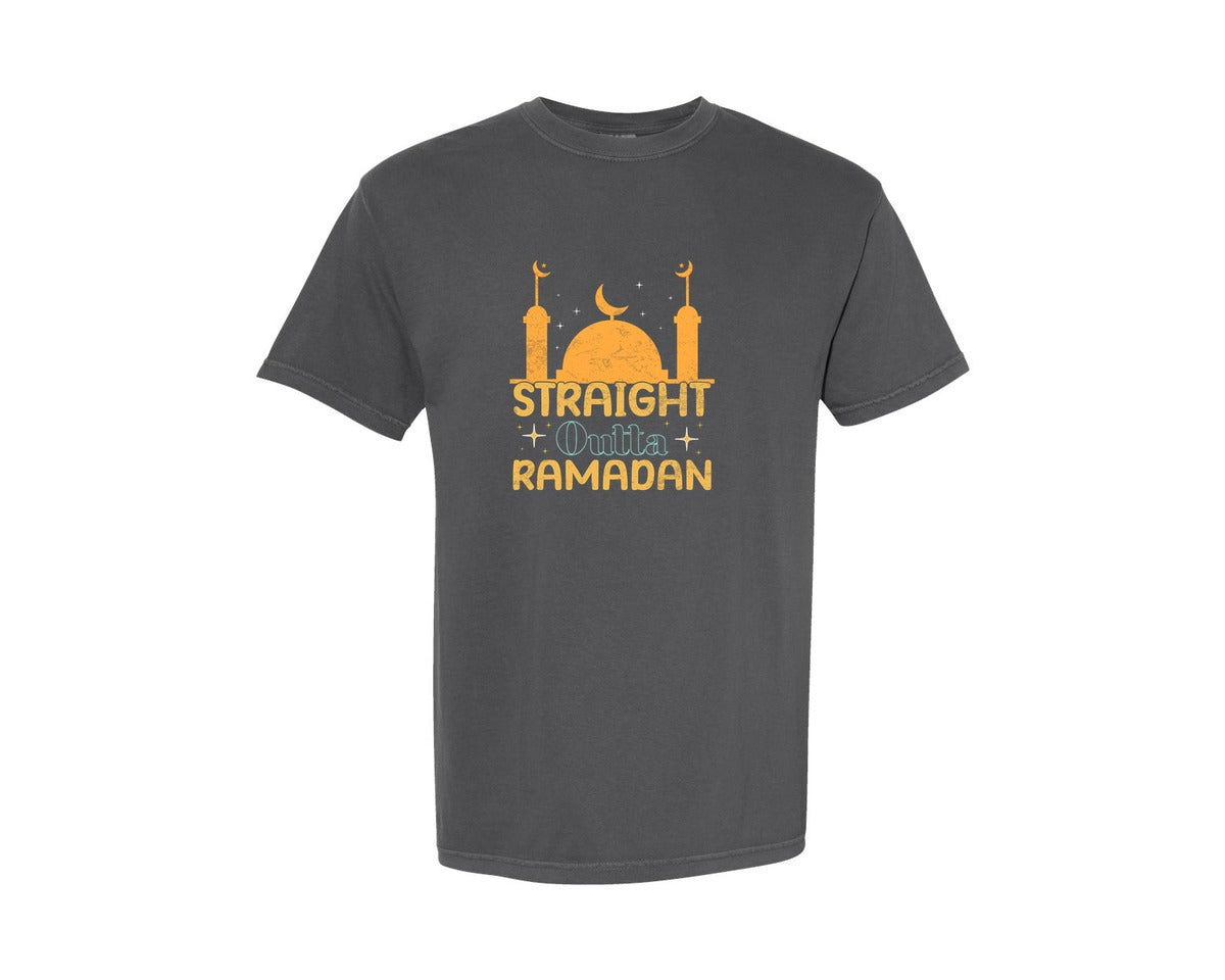 brand:Comfort Colors|color:Pepper|Straight Outta Ramadan Muslim Shirt Tee Graphic T-Shirt