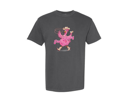 brand:Comfort Colors|color:Pepper|Pink Poultry Club Funny Chicken Disco Graphic T-Shirt