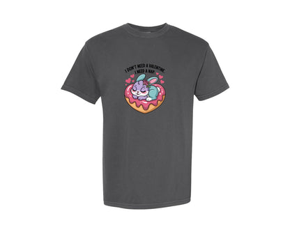 brand:Comfort Colors|color:Pepper|Sleeping Bunny Anti Valentine Graphic T-Shirt