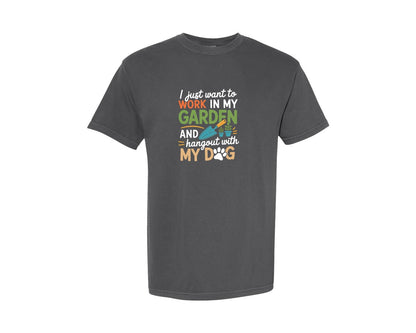 brand:Comfort Colors|color:Pepper|Garden And My Dog Shirt Graphic T-Shirt