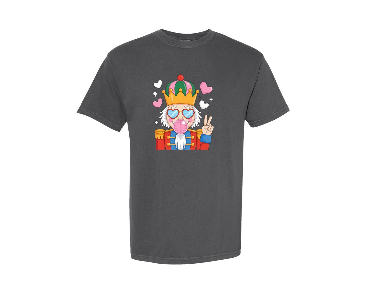 brand:Comfort Colors|color:Pepper|Disco Ball Nutcracker Christmas Xmas 10 Graphic T-Shirt