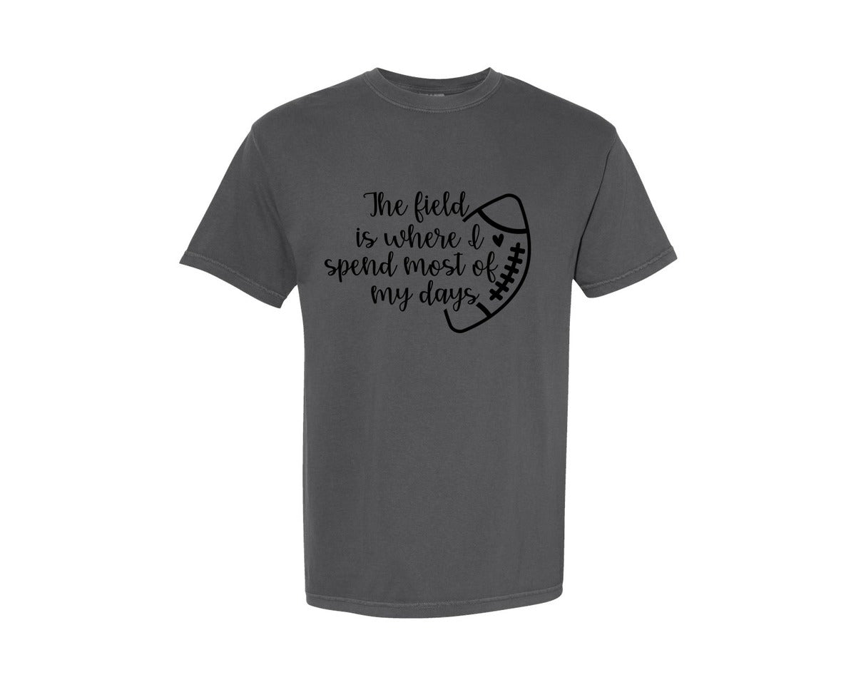 brand:Comfort Colors|color:Pepper|Football Mom 103 Graphic T-Shirt
