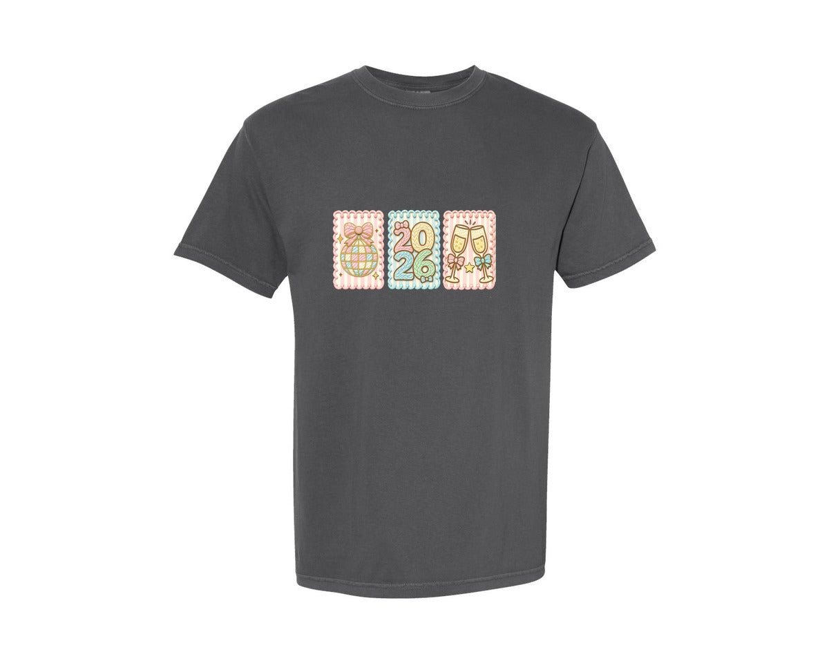 brand:Comfort Colors|color:Pepper|Yarn Crochet Happy New Year 2026 5 Graphic T-Shirt