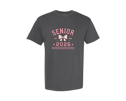 brand:Comfort Colors|color:Pepper|Class Of 2026 Bow Graduation Graphic T-Shirt