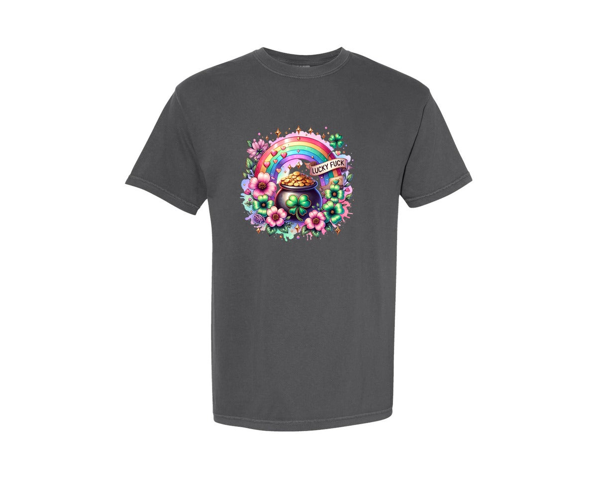 brand:Comfort Colors|color:Pepper|Lucky Fck St Patricks Day Graphic T-Shirt